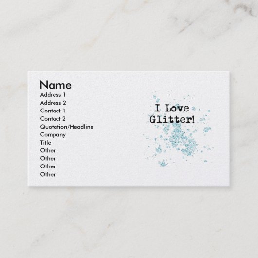 Ich Liebe Glitzer! Visitenkarte (Vorderseite)