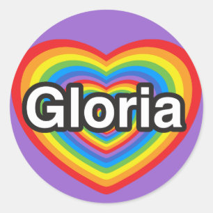 Ich Liebe Gloria. Ich Liebe dir Gloria. Herz Runder Aufkleber