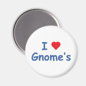 Ich Liebe Gnome Magnet (Vorderseite/Rückseite)