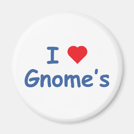 Ich Liebe Gnome Magnet (Vorne)