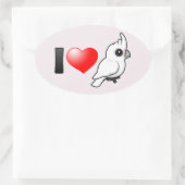 Ich Liebe Goffin's Cockatoos Ovaler Aufkleber (Tasche)