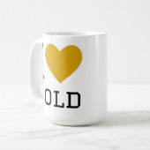 Ich liebe Gold Kaffeetasse (Vorderseite Links)