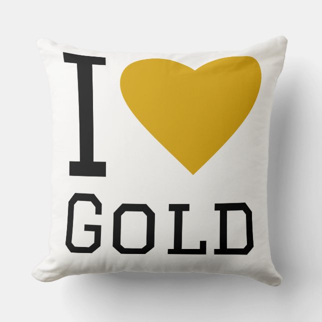 Ich liebe Gold Kissen (Vorderseite)
