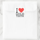 Ich Liebe goldene Zähne Quadratischer Aufkleber (Tasche)