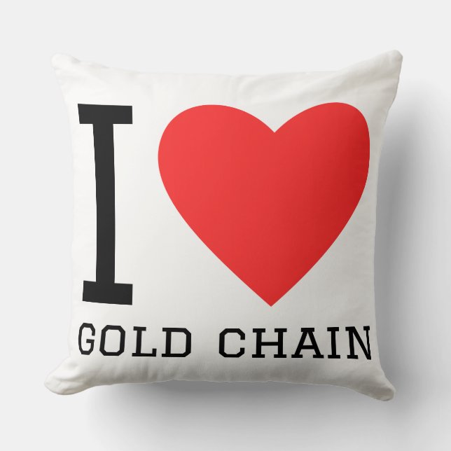 Ich liebe Goldkette Kissen (Vorderseite)