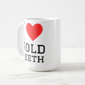 Ich liebe Goldzähne Kaffeetasse (Vorderseite Links)
