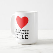 Ich liebe Goliath-Käfer Kaffeetasse (Vorderseite Links)