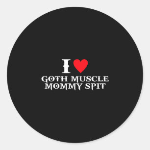 Ich liebe gothische Muskel-Mummy-Speichel Runder Aufkleber