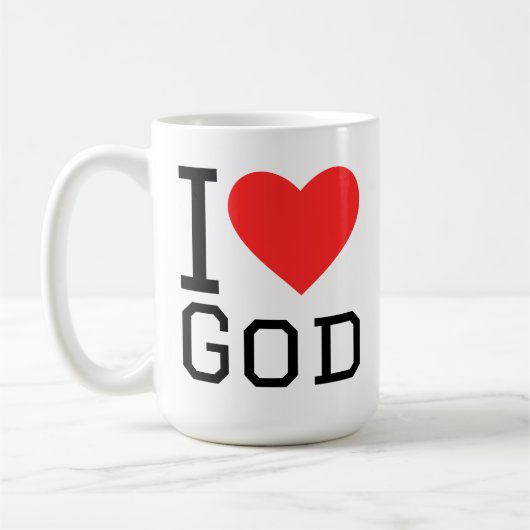 Ich liebe Gott Kaffeetasse (Links)
