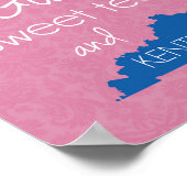 Ich Liebe Gott, süßer Tee und Kentucky - Rosa & Bl Poster (Ecke)