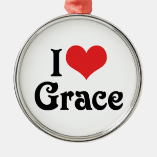 Ich liebe Grace Ornament Aus Metall