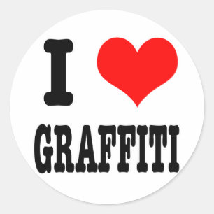 ICH LIEBE GRAFFITI RUNDER AUFKLEBER
