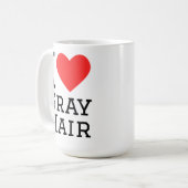 Ich liebe graue Haare Kaffeetasse (Vorderseite Links)