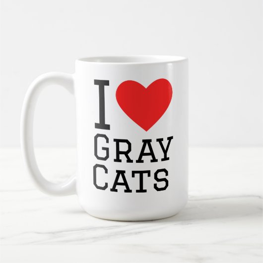 Ich liebe graue Katzen Kaffeetasse (Links)