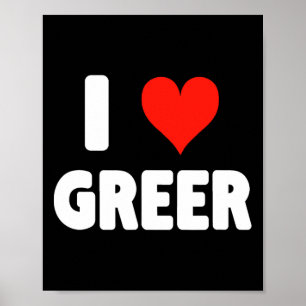 Ich liebe Greer Arizona - Herz - Reise Urlaub Souv Poster