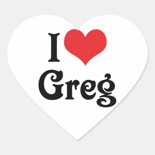 Ich liebe Greg Herz-Aufkleber (Vorderseite)