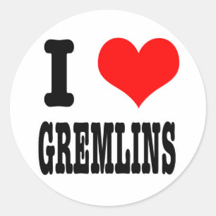 ICH LIEBE GREMLINS RUNDER AUFKLEBER