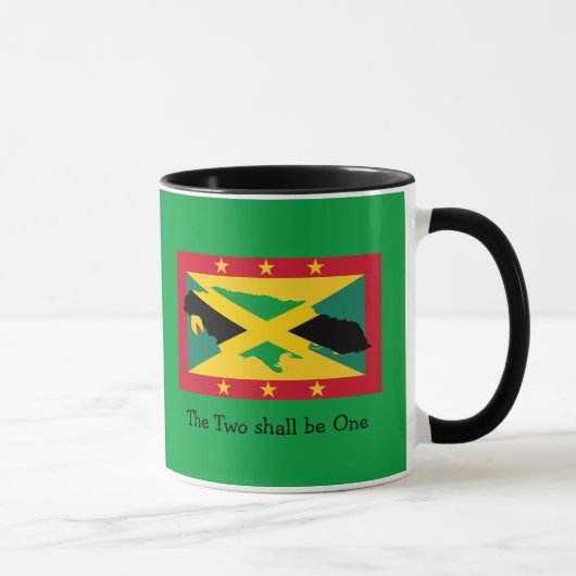 Ich Liebe...| Grenada | Jamaica DUAL FLAG | Custom Tasse (Rechts)