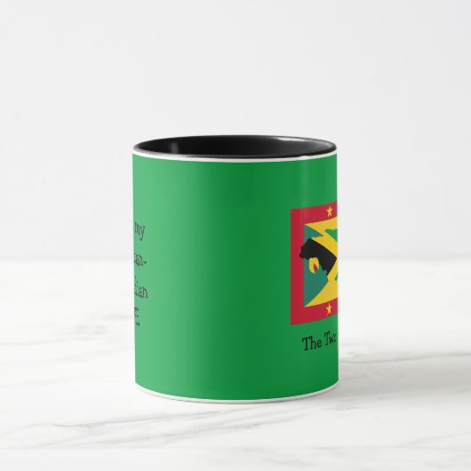 Ich Liebe...| Grenada | Jamaica DUAL FLAG | Custom Tasse (Zentrum)