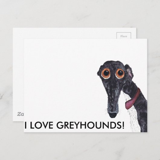 ICH LIEBE GREYHOUNDS! POSTKARTE (Vorne/Hinten)