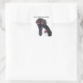ICH LIEBE GREYHOUNDS! QUADRATISCHER AUFKLEBER (Tasche)