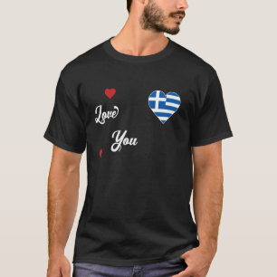 Ich Liebe Griechenland mit griechischer Flagge im T-Shirt