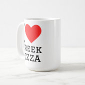 Ich liebe griechische Pizza Kaffeetasse (Vorderseite Links)