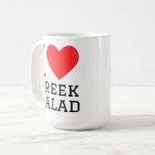 Ich liebe griechischen Salat Kaffeetasse (Vorderseite Links)