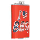 Ich Liebe GRILLEN, amerikanisches Patriotismus Flachmann (Rechts)