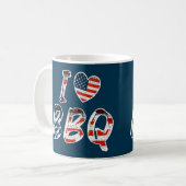 Ich Liebe GRILLEN, amerikanisches Patriotismus Kaffeetasse (Vorderseite Links)