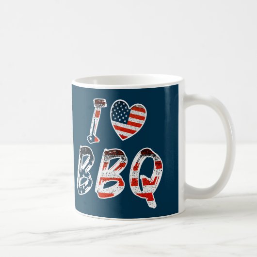 Ich Liebe GRILLEN, amerikanisches Patriotismus Kaffeetasse (Rechts)