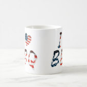 Ich Liebe GRILLEN, amerikanisches Patriotismus Kaffeetasse (Mittel)