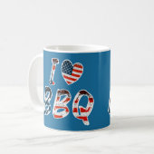 Ich Liebe GRILLEN, amerikanisches Patriotismus Kaffeetasse (Vorderseite Links)