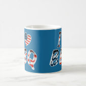 Ich Liebe GRILLEN, amerikanisches Patriotismus Kaffeetasse (Mittel)