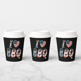 Ich Liebe GRILLEN, amerikanisches Patriotismus Pappbecher