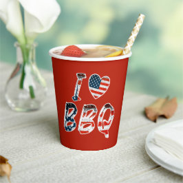 Ich Liebe GRILLEN, amerikanisches Patriotismus Pappbecher
