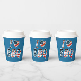 Ich Liebe GRILLEN, amerikanisches Patriotismus Pappbecher