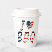 Ich Liebe GRILLEN, amerikanisches Patriotismus Pappbecher (Rückseite)