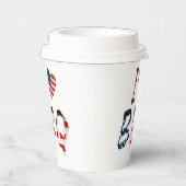 Ich Liebe GRILLEN, amerikanisches Patriotismus Pappbecher (Rechts)