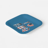 Ich Liebe Grillen, amerikanisches Patriotismus Pappteller (Gewinkelt)