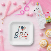 Ich Liebe Grillen, amerikanisches Patriotismus Pappteller (Party)
