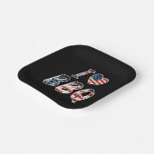 Ich Liebe Grillen, amerikanisches Patriotismus Pappteller (Gewinkelt)