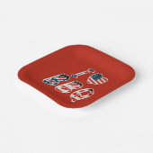Ich Liebe Grillen, amerikanisches Patriotismus Pappteller (Gewinkelt)
