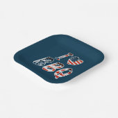 Ich Liebe Grillen, amerikanisches Patriotismus Pappteller (Gewinkelt)