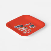 Ich Liebe Grillen, amerikanisches Patriotismus Pappteller (Gewinkelt)