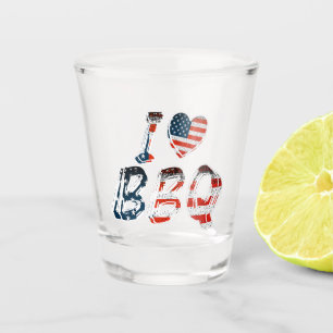Ich Liebe Grillen, amerikanisches Patriotismus Schnapsglas