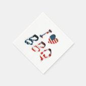 Ich Liebe Grillen, amerikanisches Patriotismus Serviette (Ecke)