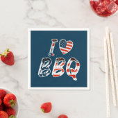 Ich Liebe Grillen, amerikanisches Patriotismus Serviette (Beispiel)