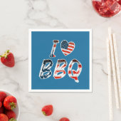 Ich Liebe Grillen, amerikanisches Patriotismus Serviette (Beispiel)