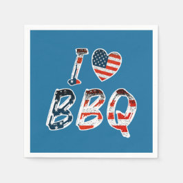 Ich Liebe Grillen, amerikanisches Patriotismus Serviette
